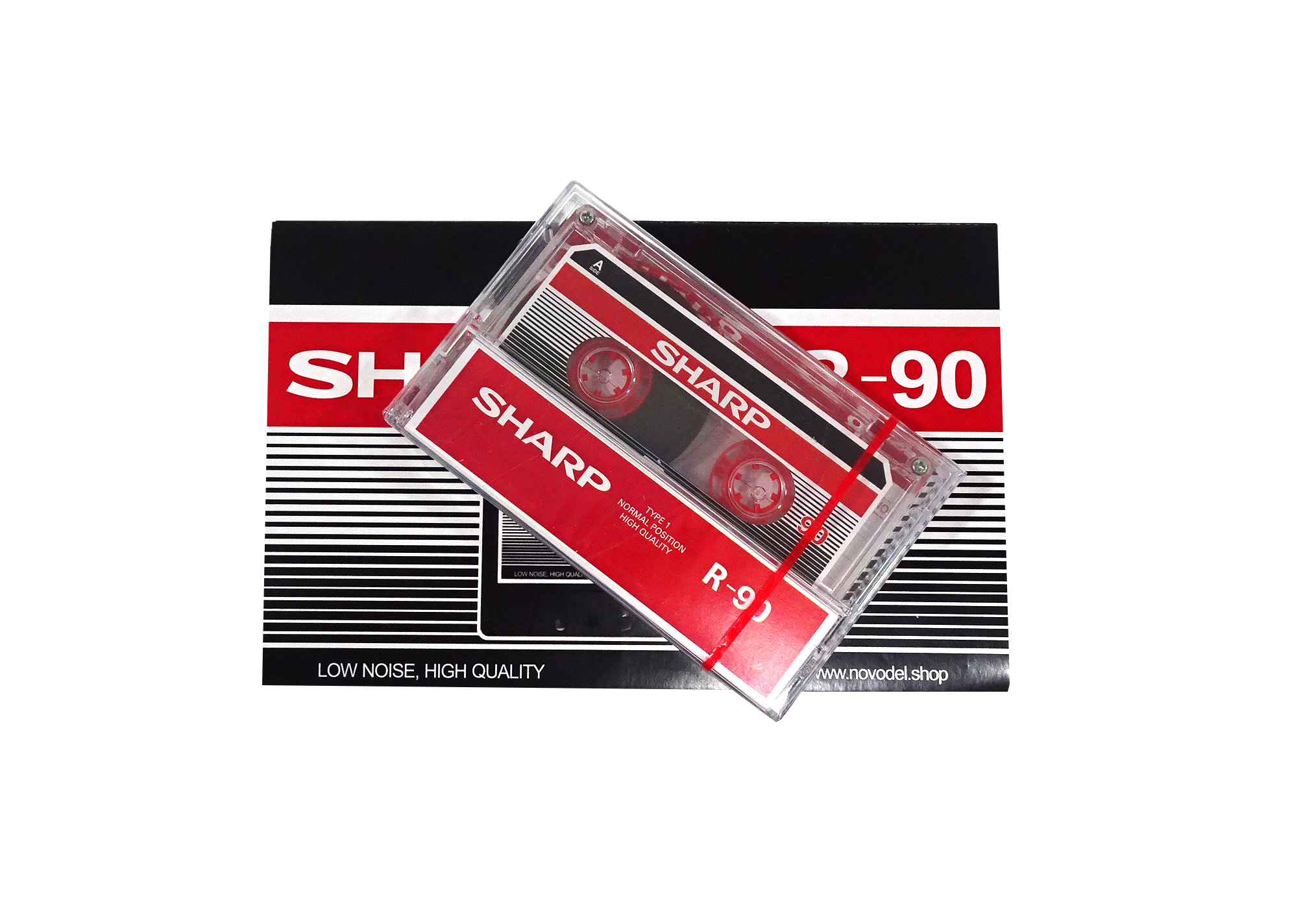 Аудиокассета SHARP R-90 прозрачная в прозрачной упаковке блоками